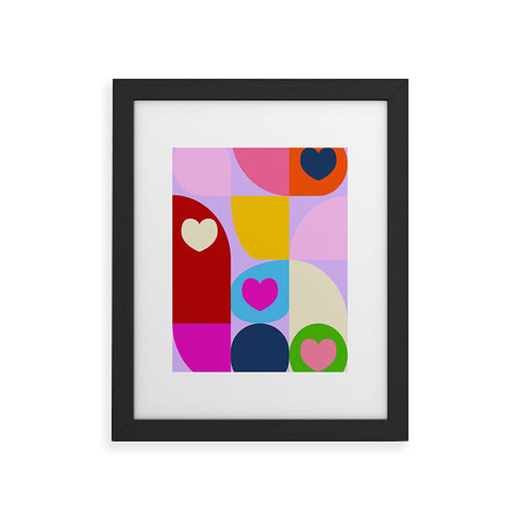 Ana Rut Bre Fine Art Vday hearts mid century modern Framed Art Print