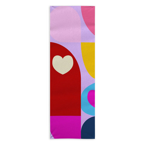 Ana Rut Bre Fine Art Vday hearts mid century modern Yoga Towel