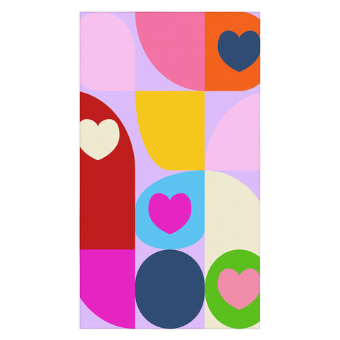 Ana Rut Bre Fine Art Vday hearts mid century modern Tablecloth