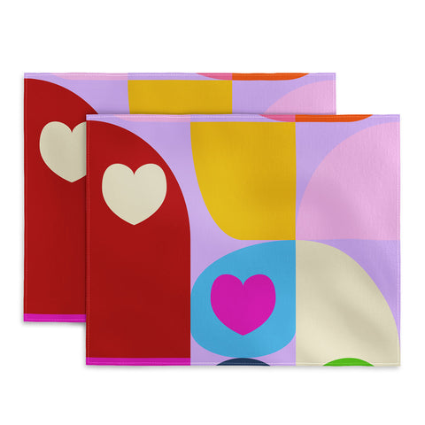 Ana Rut Bre Fine Art Vday hearts mid century modern Placemat