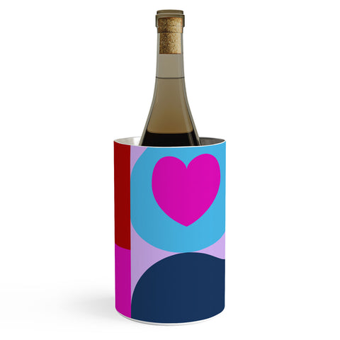 Ana Rut Bre Fine Art Vday hearts mid century modern Wine Chiller