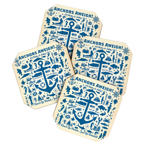 Anderson Design Group Anchors Aweigh Coaster Set