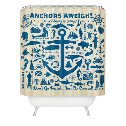 Anderson Design Group Anchors Aweigh Shower Curtain