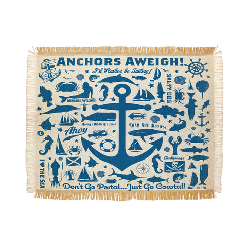 Anderson Design Group Anchors Aweigh Throw Blanket