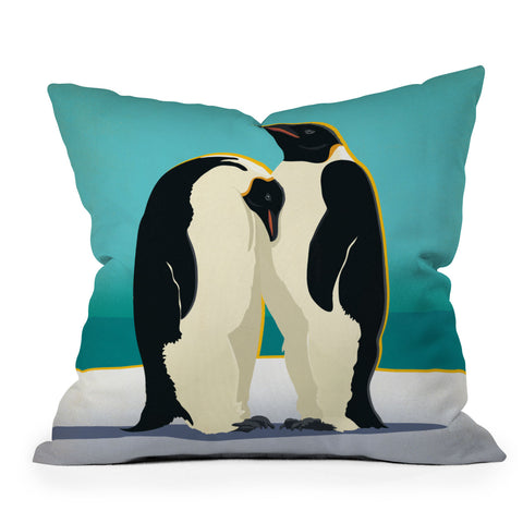 Anderson Design Group Arctic Penguins Outdoor Throw Pillow