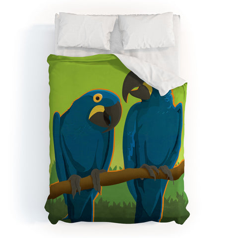 Anderson Design Group Blue Maccaw Parrots Duvet Cover