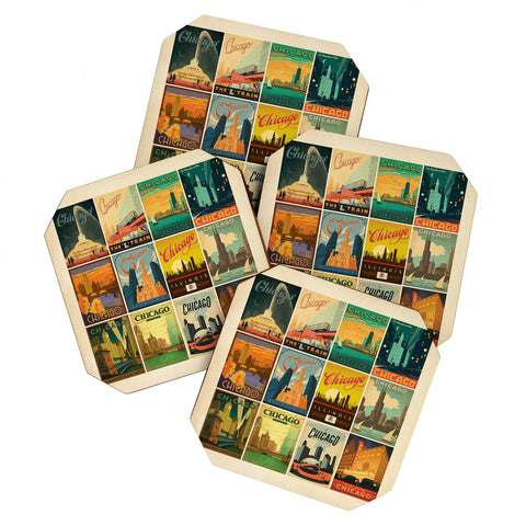 Anderson Design Group Chicago Multi Image Print Coaster Set