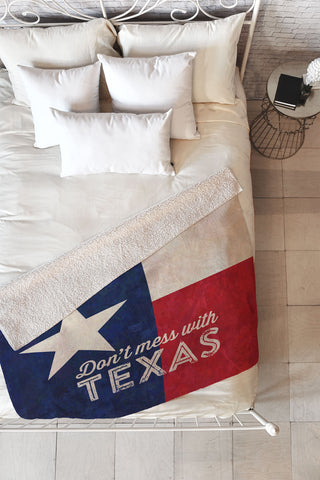 Anderson Design Group Dont Mess With Texas Flag Fleece Throw Blanket