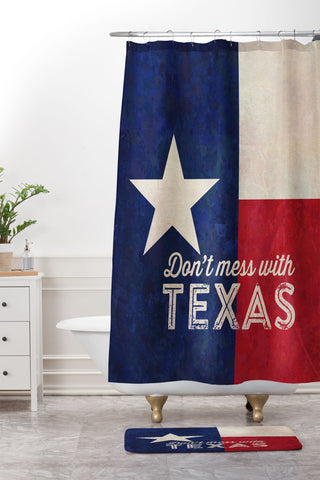 Anderson Design Group Dont Mess With Texas Flag Shower Curtain And Mat
