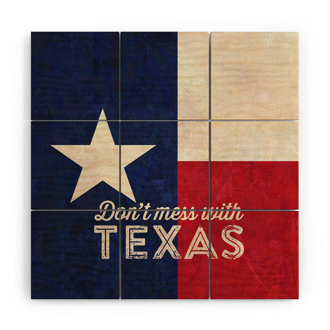 Anderson Design Group Dont Mess With Texas Flag Wood Wall Mural