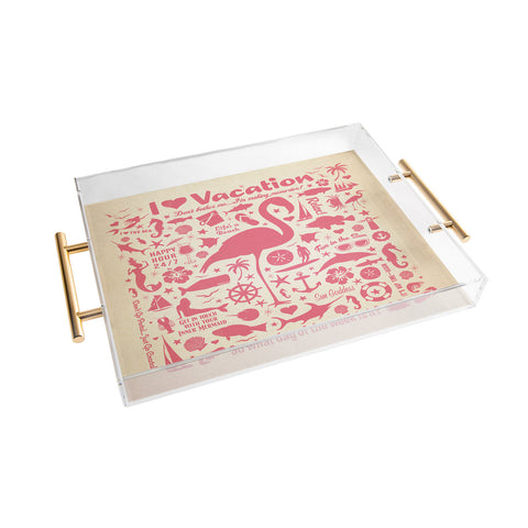Anderson Design Group Flamingo Pattern Acrylic Tray
