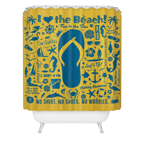 Anderson Design Group Flip Flop Pattern Shower Curtain