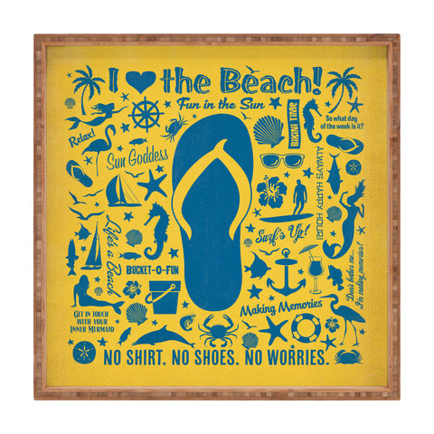 Anderson Design Group Flip Flop Pattern Square Tray