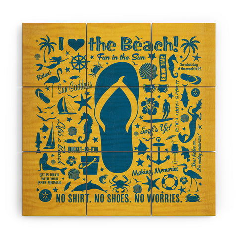 Anderson Design Group Flip Flop Pattern Wood Wall Mural