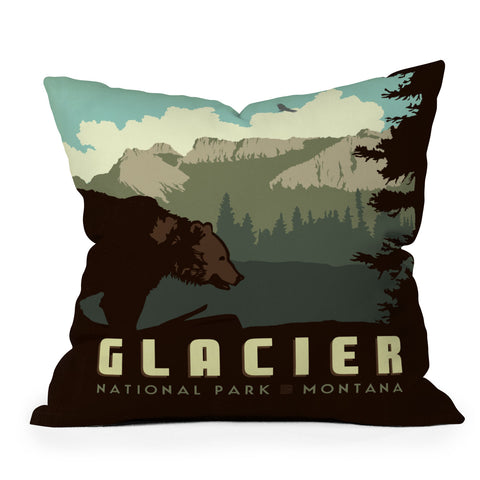 Anderson Design Group Glacier National Park Outdoor Throw Pillow