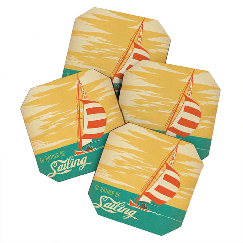 Anderson Design Group I Would Rather Be Sailing Coaster Set