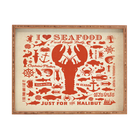 Anderson Design Group Lobster Pattern Rectangular Tray