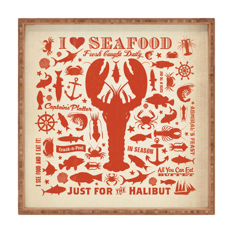 Anderson Design Group Lobster Pattern Square Tray