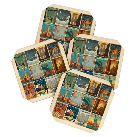 Anderson Design Group New York City Multi Image Print Coaster Set