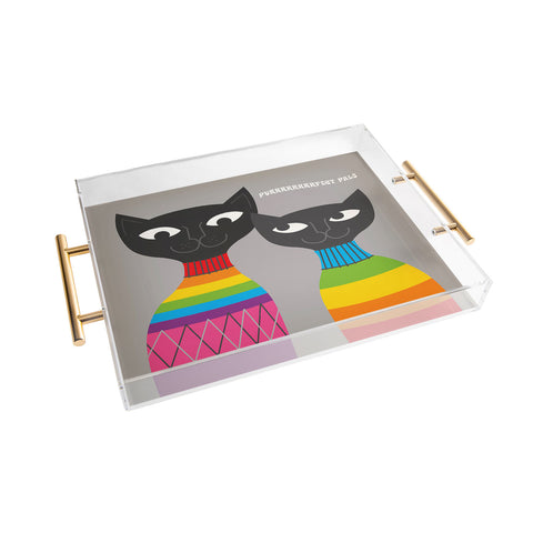 Anderson Design Group Rainbow Cats Acrylic Tray