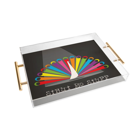 Anderson Design Group Rainbow Peacock Acrylic Tray
