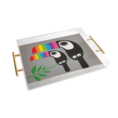 Anderson Design Group Rainbow Toucans Acrylic Tray
