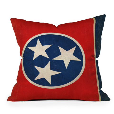 Anderson Design Group Rustic Tennessee State Flag Outdoor Throw Pillow