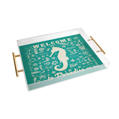 Anderson Design Group Seahorse Pattern Acrylic Tray