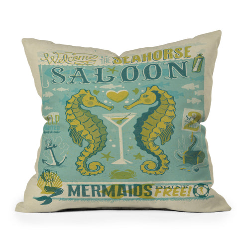 Anderson Design Group Seahorse Saloon Outdoor Throw Pillow
