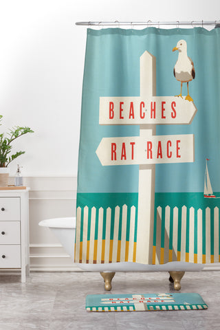 Anderson Design Group Sign Post Shower Curtain And Mat