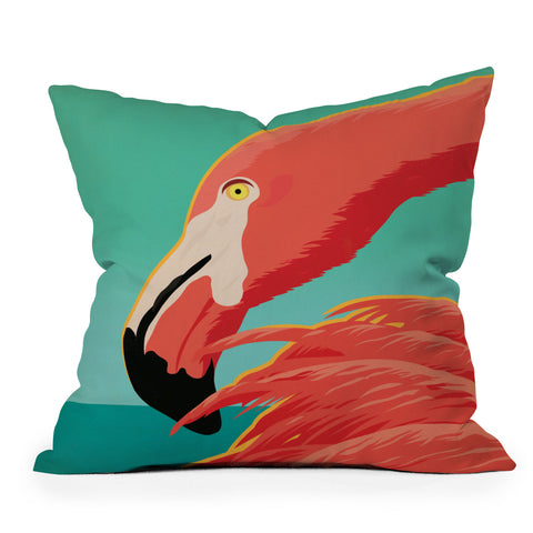 Anderson Design Group Tropical Flamingo Throw Pillow