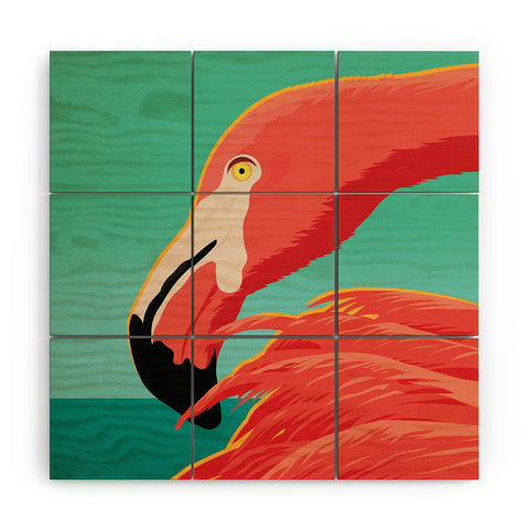 Anderson Design Group Tropical Flamingo Wood Wall Mural