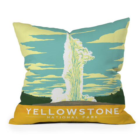 Anderson Design Group Yellowstone National Park Outdoor Throw Pillow