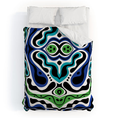 Andi Bird Beat Goes On Blue Duvet Cover