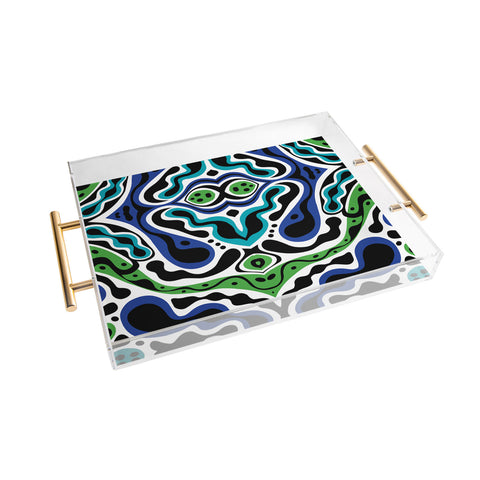 Andi Bird Beat Goes On Blue Acrylic Tray