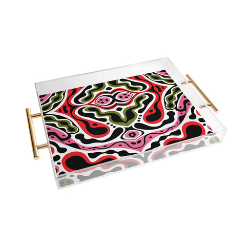 Andi Bird Beat Goes On Red Acrylic Tray