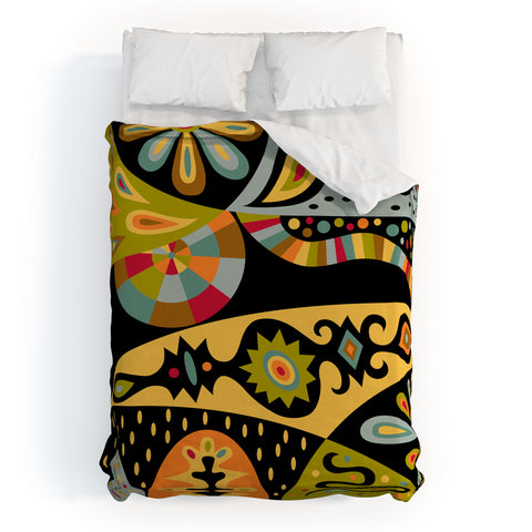 Andi Bird Bohemian Black Duvet Cover