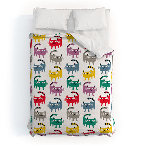 Andi Bird Cat Fun Duvet Cover