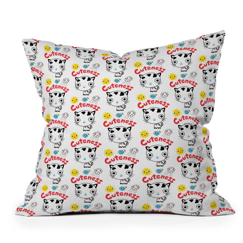 Andi Bird Cuteness Kitten Outdoor Throw Pillow
