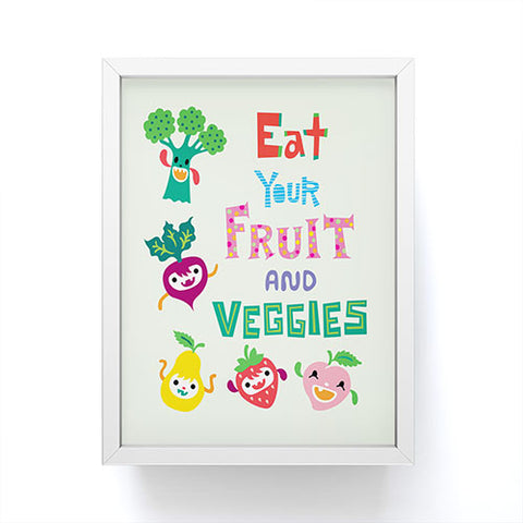 Andi Bird Eat Your Fruit and Veggies Framed Mini Art Print