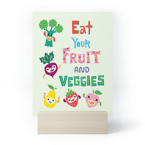 Andi Bird Eat Your Fruit and Veggies Mini Art Print
