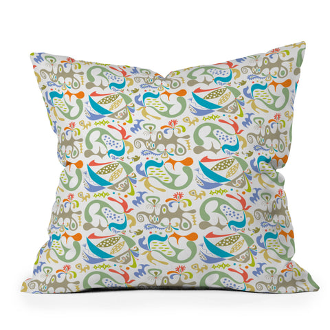 Andi Bird ethics white Outdoor Throw Pillow