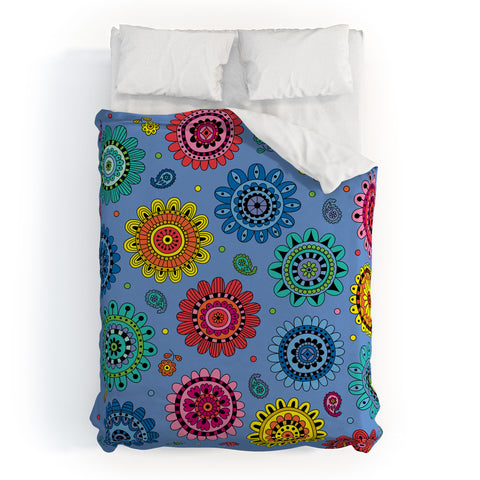Andi Bird Flowers Of Desire Blue Duvet Cover