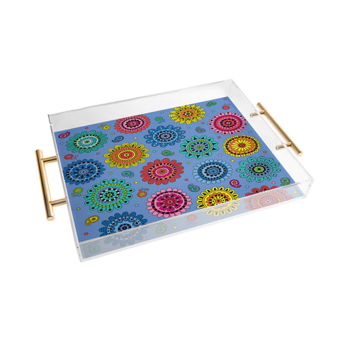 Andi Bird Flowers Of Desire Blue Acrylic Tray