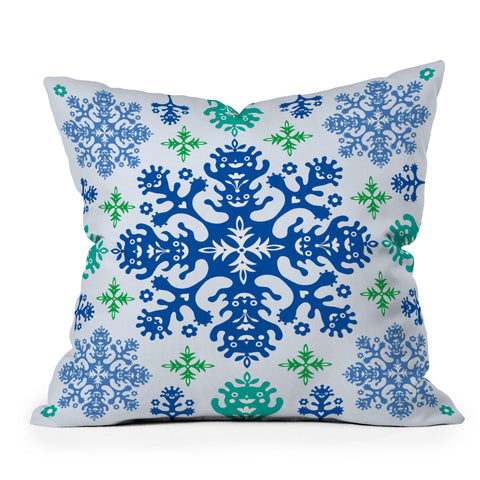 Andi Bird Monstrous Blue Outdoor Throw Pillow