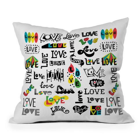 Andi Bird More Love Outdoor Throw Pillow