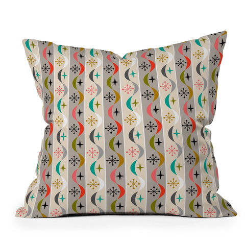 Andi Bird retro wave Outdoor Throw Pillow