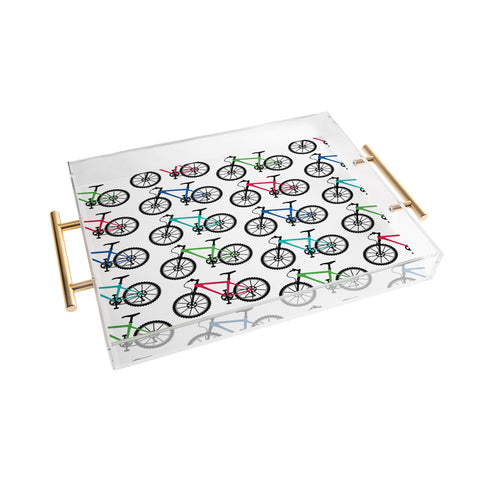 Andi Bird Ride A Bike White Acrylic Tray