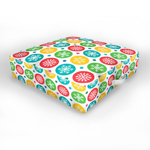 Andi Bird Sierra Snowflakes Outdoor Floor Cushion