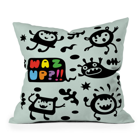 Andi Bird Waz Up Outdoor Throw Pillow
